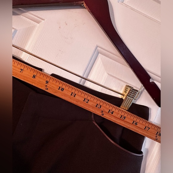 LAUREN RALPH LAUREN PETITE Brown 100% Wool Leather Trim 14P Straight Leg Career - Picture 8 of 13